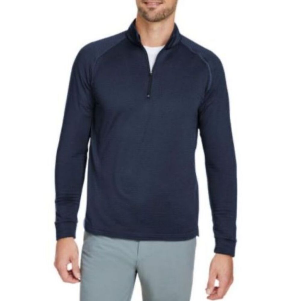 Swannies Men's NWOT Navy Blue Performance 1/4 Zip LS Pullover Shirt Size 2XL